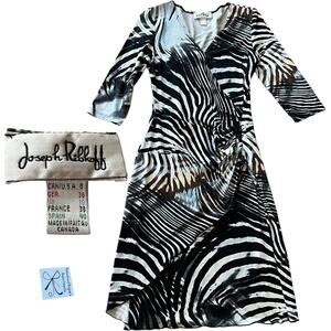 Joseph Ribkoff Animal Print Faux Wrap Dress Sz 8